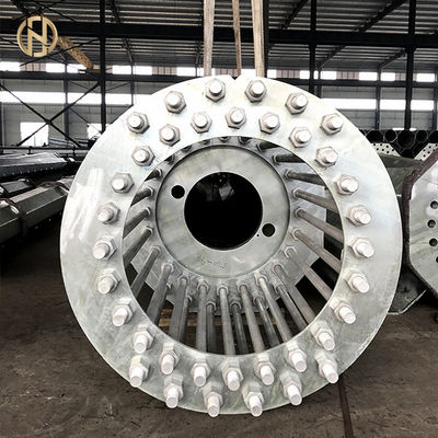 25M 30M Monopole Telecommunications Tower Galvanized Steel สำหรับเสาอากาศ