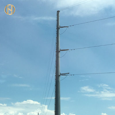 138KV HDG 35M เสาไฟฟ้าอเนกประสงค์พร้อมแผ่นฐานและสลักสมอ M48 60-90 องศา