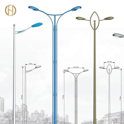 2020 ผลิตภัณฑ์ใหม่ชุบสังกะสีแบบจุ่มร้อนเดี่ยวแขนคู่เสาไฟถนน