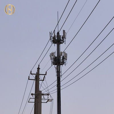 30m Hot Dip Galvanized Telecom Mast Pole ASTM A572 GR65 สแตนเลส