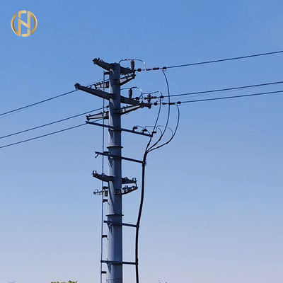 ขนาดที่กำหนดเองเสาไฟฟ้าโลหะ 69KV 90FT Steel Electric Q460C