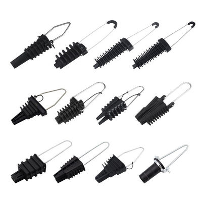 สายเหนือศีรษะพลาสติก Dead End Cable Clamp ไฟเบอร์ออปติก Anchoring Tension