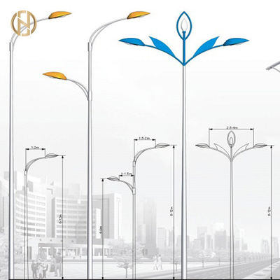 ซื้อ 8M เสาไฟถนน Q235B ทรงกลมเสาเดี่ยวแขนเสาไฟ online manufacture