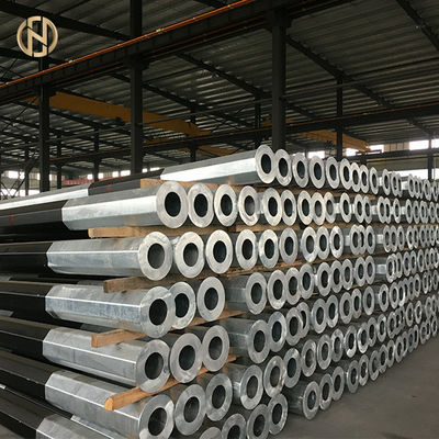 ซื้อ สีไฟฟ้าที่กำหนดเองเสาไฟฟ้า 12m 500daN พื้นผิวชุบสังกะสีแบบจุ่มร้อน online manufacture