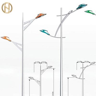 ซื้อ เสาเหล็กชุบสังกะสีกลม 3 ม. เสาไฟทางหลวงแฝดแขน online manufacture