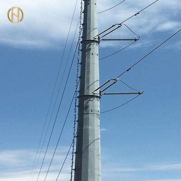 69KV เสาเหล็กโลหะ ASTM A 123 จุ่มร้อนชุบสังกะสีความทนทานสูง