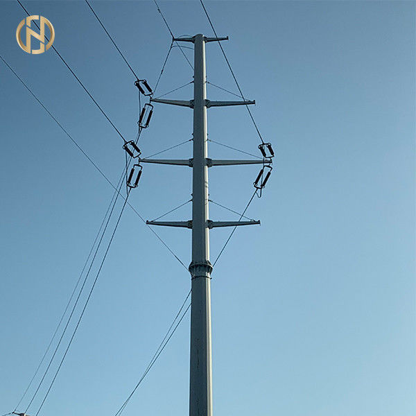 138KV HDG 33M เสาไฟฟ้าอเนกประสงค์พร้อมแผ่นฐานและ M42 น๊อตสกรู 100FT 105FT 0-5 องศา