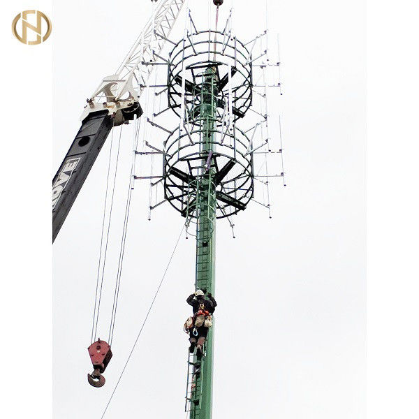 Slip Joint เสาโทรคมนาคมชุบสังกะสี Monopole Telecom Tower 30M 36M