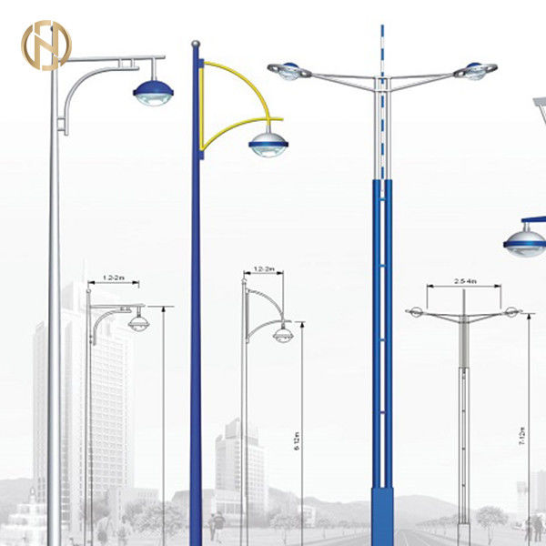 จุ่มร้อนชุบสังกะสีเสาไฟรูปทรงแปดเหลี่ยม 9M พร้อมใบรับรอง ISO ISO
