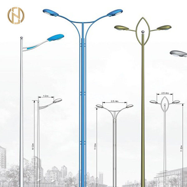 2020 ผลิตภัณฑ์ใหม่ชุบสังกะสีแบบจุ่มร้อนเดี่ยวแขนคู่เสาไฟถนน