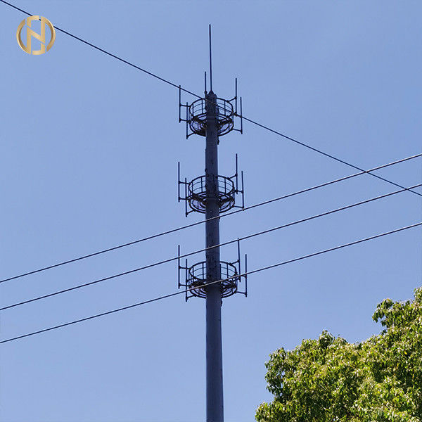 Slip Joint เสาโทรคมนาคมชุบสังกะสี Monopole Telecom Tower 30M 36M