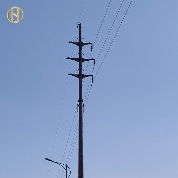 19M 3000daN 60FT เสาเหล็กเรียวเสาทาวเวอร์ Monopole สำหรับสายส่ง