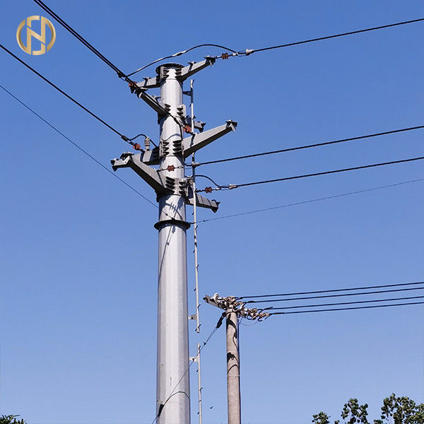 19M 3000daN 60FT เสาเหล็กเรียวเสาทาวเวอร์ Monopole สำหรับสายส่ง