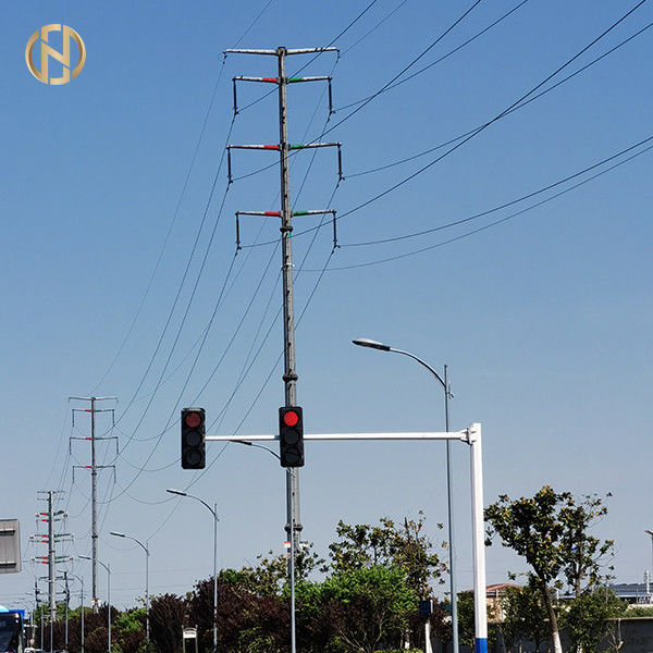 เสาสัญญาณจราจร 6M 8M รูปทรงแปดเหลี่ยมรับรองมาตรฐาน ISO 9001
