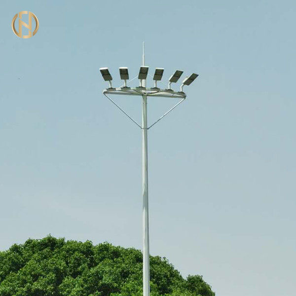 ผงเคลือบทาวเวอร์สูงเสา 95FT IP65 สีเงินจุ่มร้อนชุบสังกะสีพื้นผิว