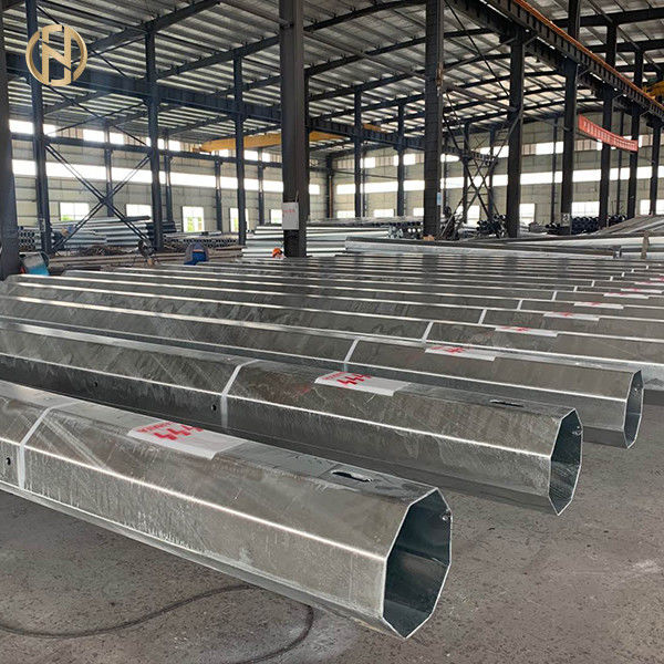 เสาชุบสังกะสีแบบจุ่มร้อน 10 - 30M ASTM 123 ASTM 153 30FT 10KV - 550KV