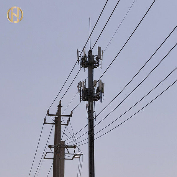30m Hot Dip Galvanized Telecom Mast Pole ASTM A572 GR65 สแตนเลส