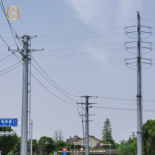 เสาฝังอรรถประโยชน์ประเภทโลหะ GR50 ทรงแปดเหลี่ยม 15KV 33KV 14m