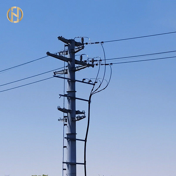 ขนาดที่กำหนดเองเสาไฟฟ้าโลหะ 69KV 90FT Steel Electric Q460C