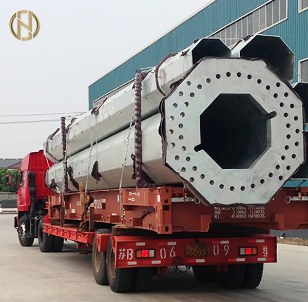 100FT 120FT ต้นโทรคมนาคม ASTM A572 GR65 สแตนเลส Hot Dip Galvanized
