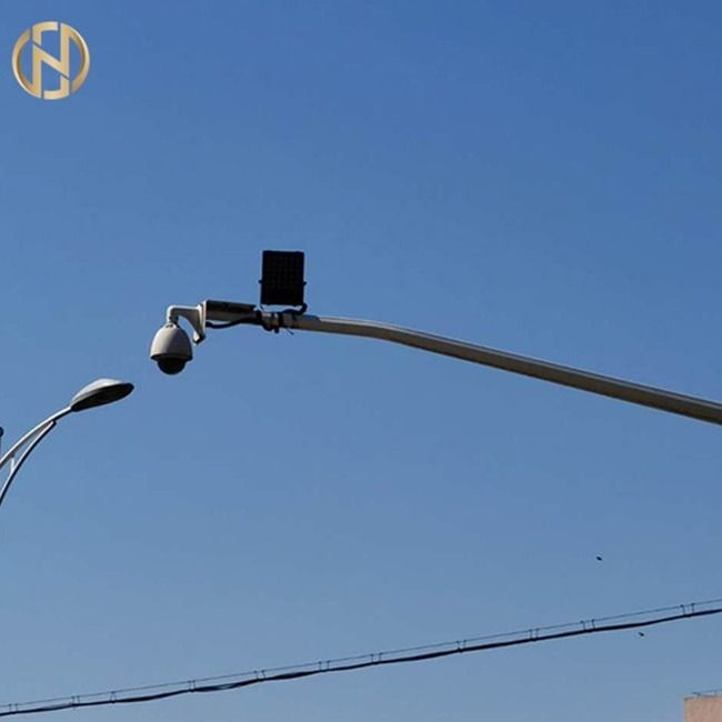 SGS Q345 กล้องวงจรปิดความปลอดภัย 8M เสายึดเหล็กไร้รอยต่อ