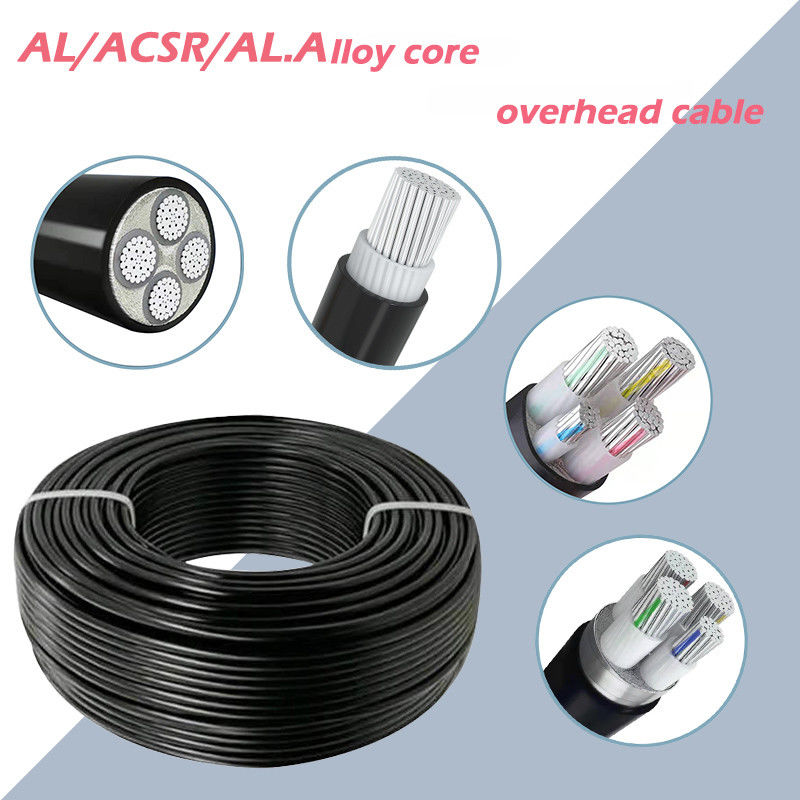 PVC PE หุ้มฉนวน AAC โลหะผสมตัวนำสายไฟเหนือศีรษะสายไฟแรงดัน