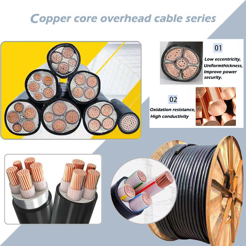 PVC PE หุ้มฉนวน AAC โลหะผสมตัวนำสายไฟเหนือศีรษะสายไฟแรงดัน