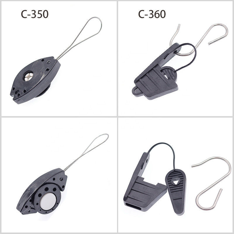 ADSS FTTH Type Anchor Drop Wire Clamp สำหรับความตึงเครียดของสายไฟเบอร์ออปติก