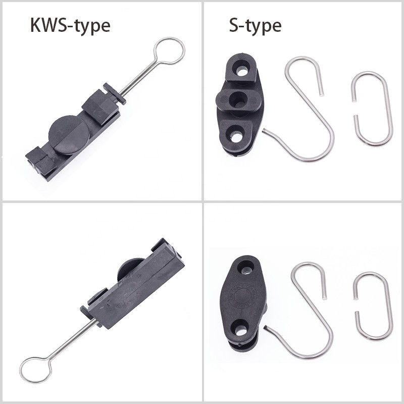 ADSS FTTH Type Anchor Drop Wire Clamp สำหรับความตึงเครียดของสายไฟเบอร์ออปติก