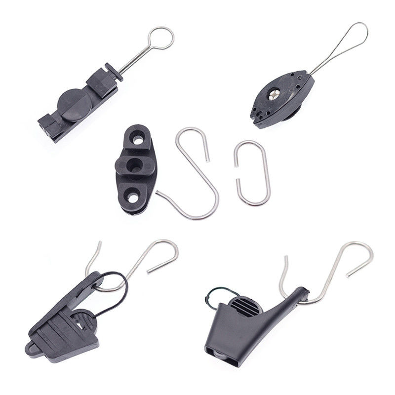 ADSS FTTH Type Anchor Drop Wire Clamp สำหรับความตึงเครียดของสายไฟเบอร์ออปติก