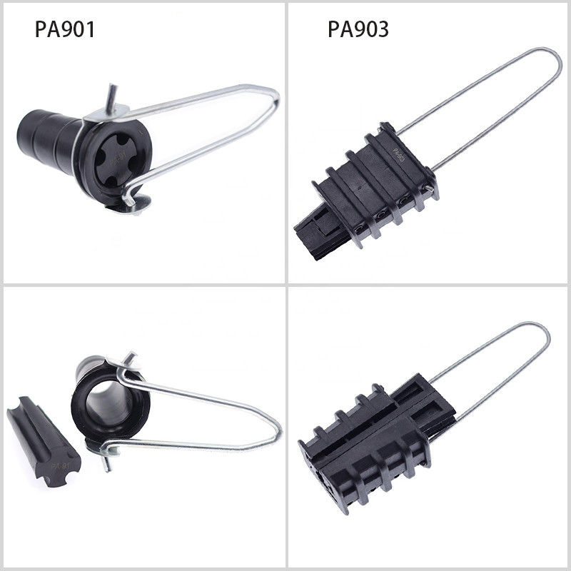 สายเหนือศีรษะพลาสติก Dead End Cable Clamp ไฟเบอร์ออปติก Anchoring Tension