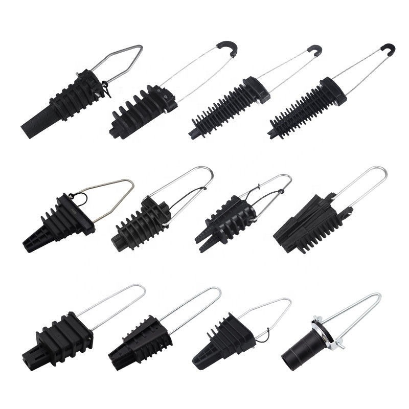 สายเหนือศีรษะพลาสติก Dead End Cable Clamp ไฟเบอร์ออปติก Anchoring Tension