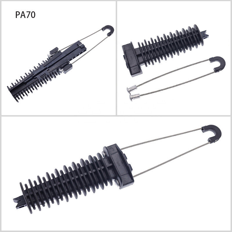 สายเหนือศีรษะพลาสติก Dead End Cable Clamp ไฟเบอร์ออปติก Anchoring Tension