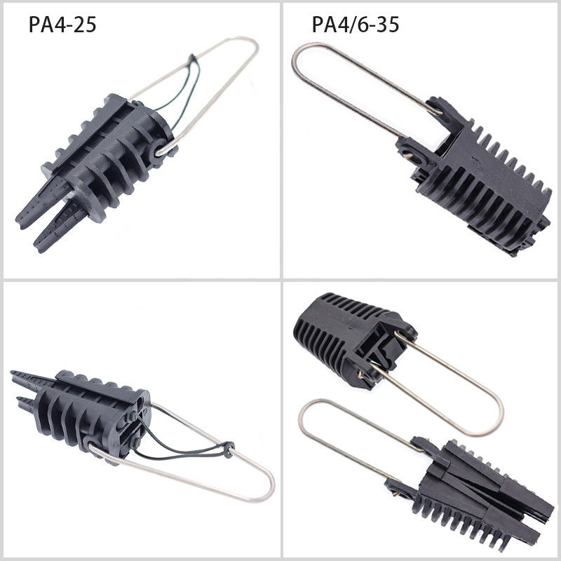 สายเหนือศีรษะพลาสติก Dead End Cable Clamp ไฟเบอร์ออปติก Anchoring Tension